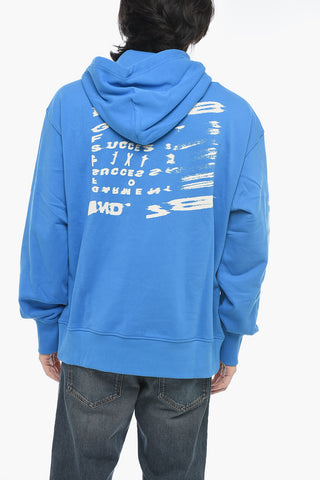 Bedrucktes Kapuzensweatshirt S-MACS-G7 aus angerauter Baumwolle