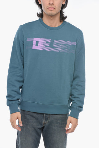 Rundhals-Sweatshirt S-GINN-E3 aus gebürsteter Baumwolle mit Logoprint
