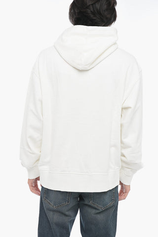 Brushed Cotton Hooded Sweatshirt S-MACS-POFF-L1 with Distressed-Effect Logo