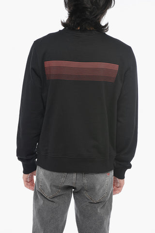 Brushed Cotton S-GINN-E3 Crewneck Sweatshirt With Logo Print