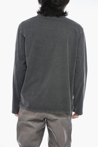 Embroidered Logo T-CRANE-LS-SLITS Long Sleeved T-shirt