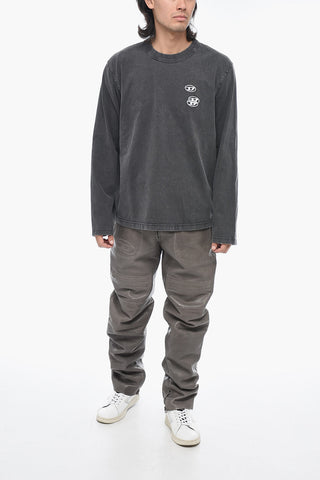 Embroidered Logo T-CRANE-LS-SLITS Long Sleeved T-shirt