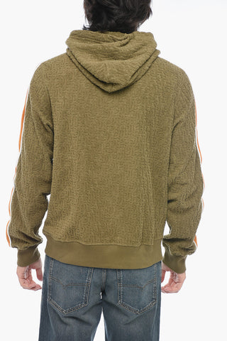 Kapuzenpullover S-GINBERO mit kontrastierenden Chenille-Streifen