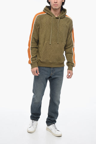Kapuzenpullover S-GINBERO mit kontrastierenden Chenille-Streifen