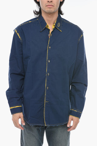 Distressed Effect S-WEEZER Shirt With Contrasting Lining