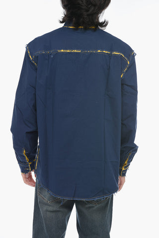 Distressed Effect S-WEEZER Shirt With Contrasting Lining