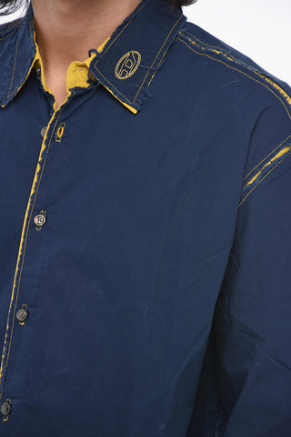 Distressed Effect S-WEEZER Shirt With Contrasting Lining