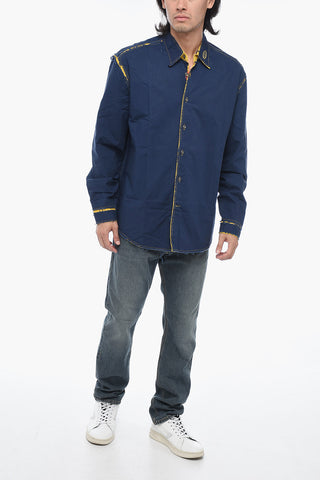 Distressed Effect S-WEEZER Shirt With Contrasting Lining
