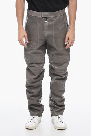 Leather P-JOSHY Pant with Trompe L' Oeil Effect