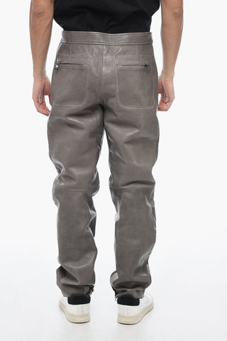 Leather P-JOSHY Pant with Trompe L' Oeil Effect