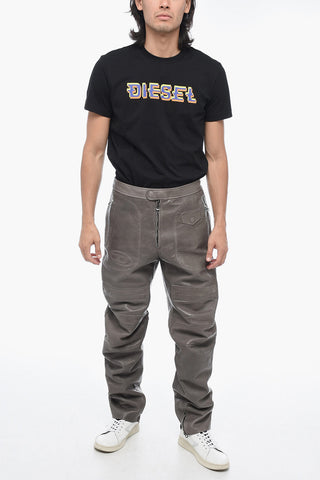 Leather P-JOSHY Pant with Trompe L' Oeil Effect