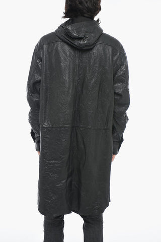Leather L-BAT Jacket with Wrinked Effect