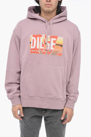 Kapuzensweatshirt S-MACS-HOOD-POFF-L1 mit Logo im Distressed-Look