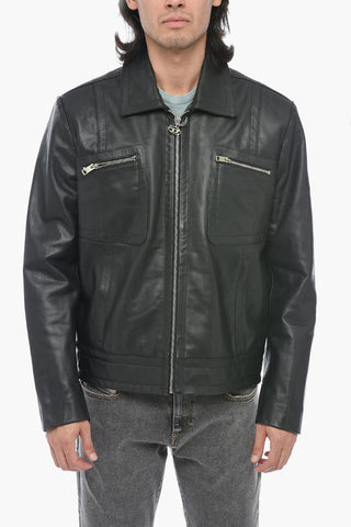 Leather L-CALE Jacket with Double Chest Pocket