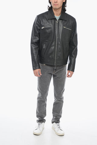 Leather L-CALE Jacket with Double Chest Pocket