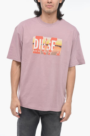 T-Shirt T-WASH-POFF-L1 mit Logo im Distressed-Effekt