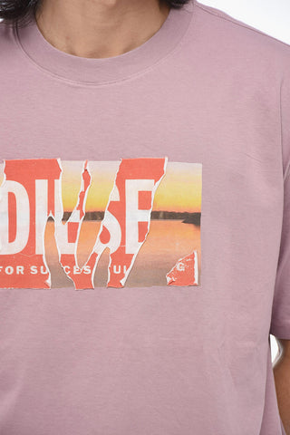 T-Shirt T-WASH-POFF-L1 mit Logo im Distressed-Effekt