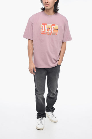 T-Shirt T-WASH-POFF-L1 mit Logo im Distressed-Effekt
