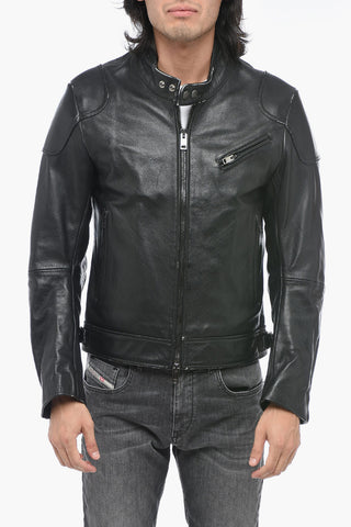 Hammered Leather Jacket L-HEIN with Patch