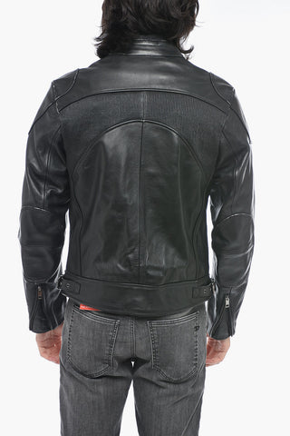 Hammered Leather Jacket L-HEIN with Patch