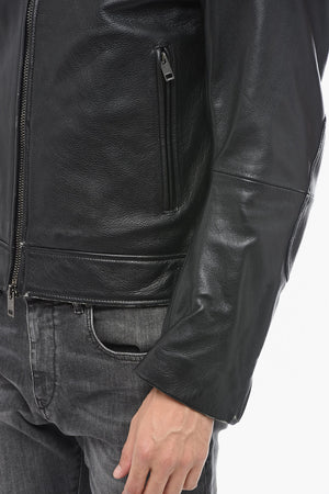 Hammered Leather Jacket L-HEIN with Patch