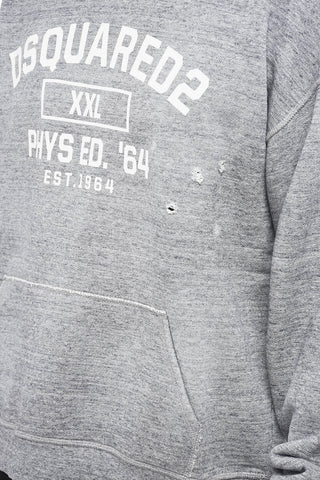 Felpa Girocollo Effetto Distressed con Stampa Logo