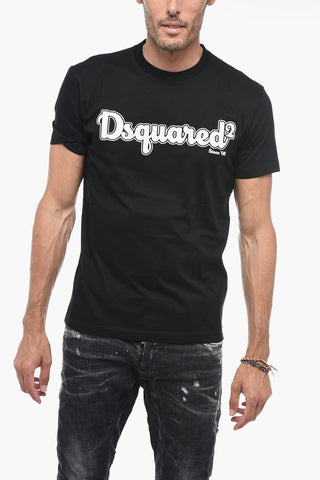 T-Shirt Girocollo con Logo Lettering