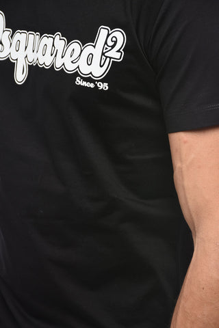 T-Shirt Girocollo con Logo Lettering