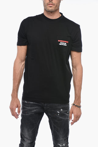 Crewneck T-Shirt with Printed Chest Pocket