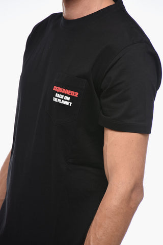 Crewneck T-Shirt with Printed Chest Pocket