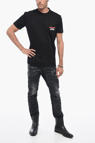 Crewneck T-Shirt with Printed Chest Pocket