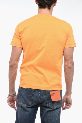 T-shirt a Tinta Unita con Logo Patch