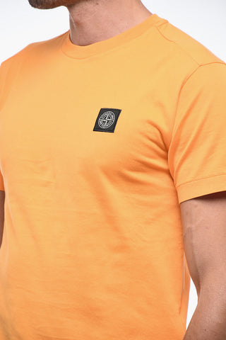 T-shirt a Tinta Unita con Logo Patch