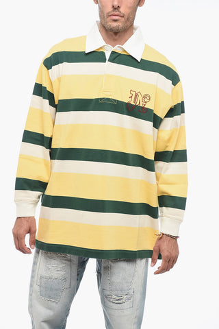 Stripped Oversized Polo with Embroidered Monogram