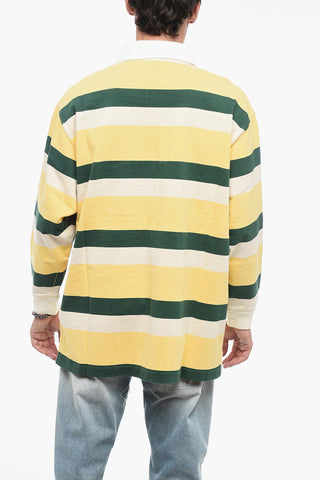 Stripped Oversized Polo with Embroidered Monogram