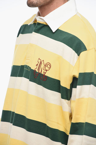 Stripped Oversized Polo with Embroidered Monogram