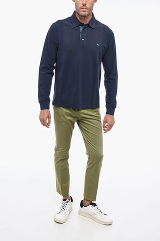 Long-sleeved Polo with Embroidered Logo