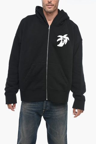 Brushed Cotton PALM HUNTER Hoodie with Front Zip
