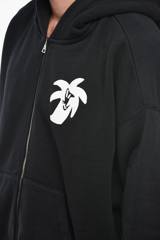 Brushed Cotton PALM HUNTER Hoodie with Front Zip