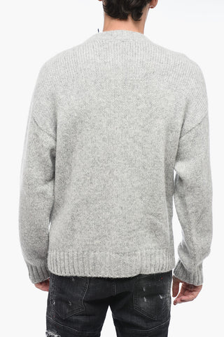 Dropped Shoulder Pullover with Logo Patch