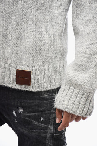 Dropped Shoulder Pullover with Logo Patch
