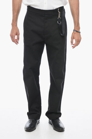 SEASONAL Pantaloni SUMMER a Gamba Dritta con Dettaglio Fibbia
