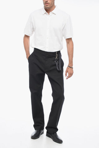 SEASONAL Pantaloni SUMMER a Gamba Dritta con Dettaglio Fibbia