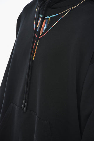 Cotton Blended Hoodie Sweatshirt with Print Detail