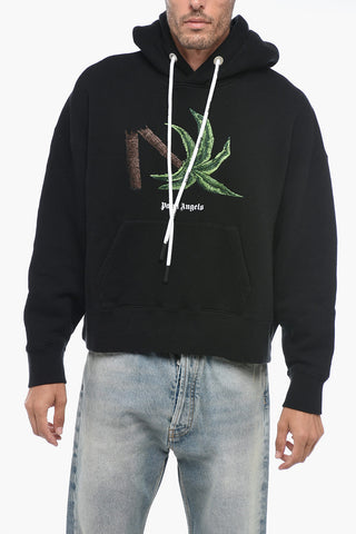 Brushed Cotton BROKEN PALM Embroidered Hoodie