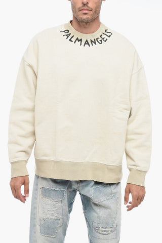 Felpa Effetto Distressed con Logo Lettering