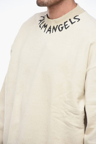 Felpa Effetto Distressed con Logo Lettering