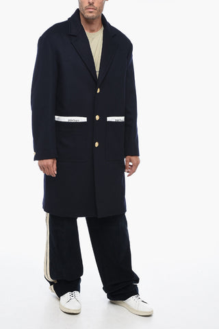 Wool Blend TAPE UNIFORM Coat with Logoed Buttons