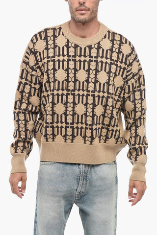 Embroidered ALLOVER MONOGRAM Jacquard Sweater