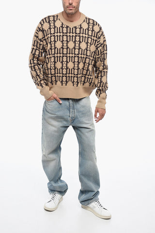 Embroidered ALLOVER MONOGRAM Jacquard Sweater